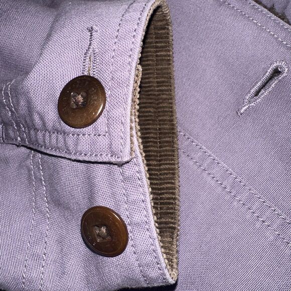 LL Bean Sherpa-Lined Chore Jacket Womens Med Purple Duck Canvas Barn Coat Cotton - Picture 14 of 14